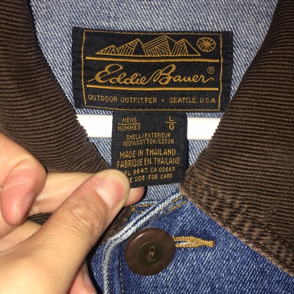 “Mama” Corduroy Collar Denim Jacket - Picture 4 of 7